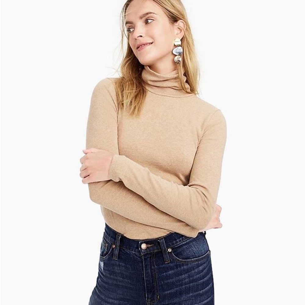 J. CREW Perfect Fit Knit Goods 100% Cotton Yarns Blue Turtleneck Longsleeve XL - Picture 4 of 4